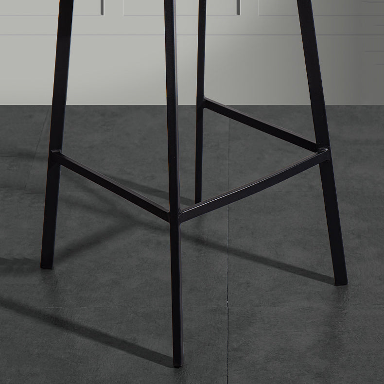 Contemporary Counter Stools Armless Leather Indoor Bar Stool with Iron Base Clearhalo 'Bar Furniture' 'Bar Stools' 'bar_stools' 'furn' 'furn_bar_stools' 'furniture_bar_stools' 'Kitchen & Dining Furniture' 'kitchen&dining_furn' 'kitchen' 'kitchen_furn' Furniture' 4198480