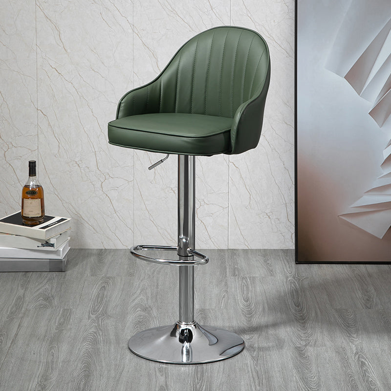 Modern Rotatable Liftable Counter Stool Steel Household Bar Stool with Cushion Green Silver 1 Piece Clearhalo 'Bar Furniture' 'Bar Stools' 'bar_stools' 'furn' 'furn_bar_stools' 'furniture_bar_stools' 'Kitchen & Dining Furniture' 'kitchen&dining_furn' 'kitchen' 'kitchen_furn' Furniture' 4198487
