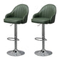 Modern Rotatable Liftable Counter Stool Steel Household Bar Stool with Cushion Green Silver 2 Piece Set Clearhalo 'Bar Furniture' 'Bar Stools' 'bar_stools' 'furn' 'furn_bar_stools' 'furniture_bar_stools' 'Kitchen & Dining Furniture' 'kitchen&dining_furn' 'kitchen' 'kitchen_furn' Furniture' 4198489