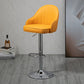 Modern Rotatable Liftable Counter Stool Steel Household Bar Stool with Cushion Yellow Silver 1 Piece Clearhalo 'Bar Furniture' 'Bar Stools' 'bar_stools' 'furn' 'furn_bar_stools' 'furniture_bar_stools' 'Kitchen & Dining Furniture' 'kitchen&dining_furn' 'kitchen' 'kitchen_furn' Furniture' 4198492