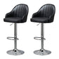 Modern Rotatable Liftable Counter Stool Steel Household Bar Stool with Cushion Black Silver 2 Piece Set Clearhalo 'Bar Furniture' 'Bar Stools' 'bar_stools' 'furn' 'furn_bar_stools' 'furniture_bar_stools' 'Kitchen & Dining Furniture' 'kitchen&dining_furn' 'kitchen' 'kitchen_furn' Furniture' 4198500