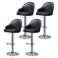 Modern Rotatable Liftable Counter Stool Steel Household Bar Stool with Cushion Black Silver 4 Piece Set Clearhalo 'Bar Furniture' 'Bar Stools' 'bar_stools' 'furn' 'furn_bar_stools' 'furniture_bar_stools' 'Kitchen & Dining Furniture' 'kitchen&dining_furn' 'kitchen' 'kitchen_furn' Furniture' 4198503