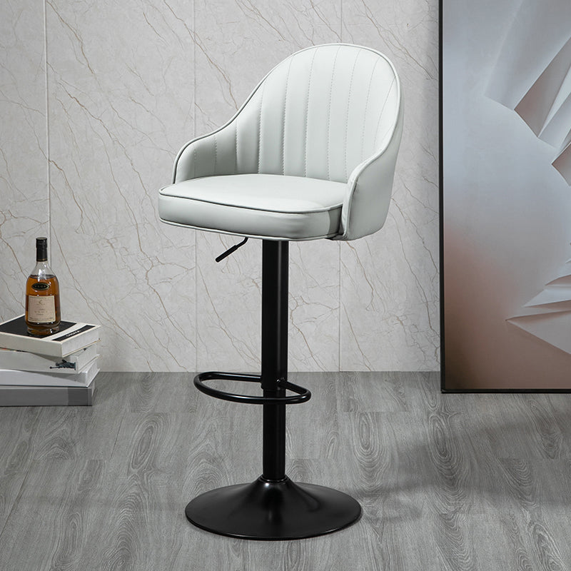 Modern Rotatable Liftable Counter Stool Steel Household Bar Stool with Cushion Grey Black 1 Piece Clearhalo 'Bar Furniture' 'Bar Stools' 'bar_stools' 'furn' 'furn_bar_stools' 'furniture_bar_stools' 'Kitchen & Dining Furniture' 'kitchen&dining_furn' 'kitchen' 'kitchen_furn' Furniture' 4198505