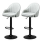 Modern Rotatable Liftable Counter Stool Steel Household Bar Stool with Cushion Grey Black 2 Piece Set Clearhalo 'Bar Furniture' 'Bar Stools' 'bar_stools' 'furn' 'furn_bar_stools' 'furniture_bar_stools' 'Kitchen & Dining Furniture' 'kitchen&dining_furn' 'kitchen' 'kitchen_furn' Furniture' 4198507
