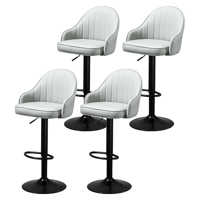 Modern Rotatable Liftable Counter Stool Steel Household Bar Stool with Cushion Grey Black 4 Piece Set Clearhalo 'Bar Furniture' 'Bar Stools' 'bar_stools' 'furn' 'furn_bar_stools' 'furniture_bar_stools' 'Kitchen & Dining Furniture' 'kitchen&dining_furn' 'kitchen' 'kitchen_furn' Furniture' 4198508