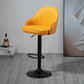 Modern Rotatable Liftable Counter Stool Steel Household Bar Stool with Cushion Yellow Black 1 Piece Clearhalo 'Bar Furniture' 'Bar Stools' 'bar_stools' 'furn' 'furn_bar_stools' 'furniture_bar_stools' 'Kitchen & Dining Furniture' 'kitchen&dining_furn' 'kitchen' 'kitchen_furn' Furniture' 4198509