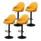 Modern Rotatable Liftable Counter Stool Steel Household Bar Stool with Cushion Yellow Black 4 Piece Set Clearhalo 'Bar Furniture' 'Bar Stools' 'bar_stools' 'furn' 'furn_bar_stools' 'furniture_bar_stools' 'Kitchen & Dining Furniture' 'kitchen&dining_furn' 'kitchen' 'kitchen_furn' Furniture' 4198511