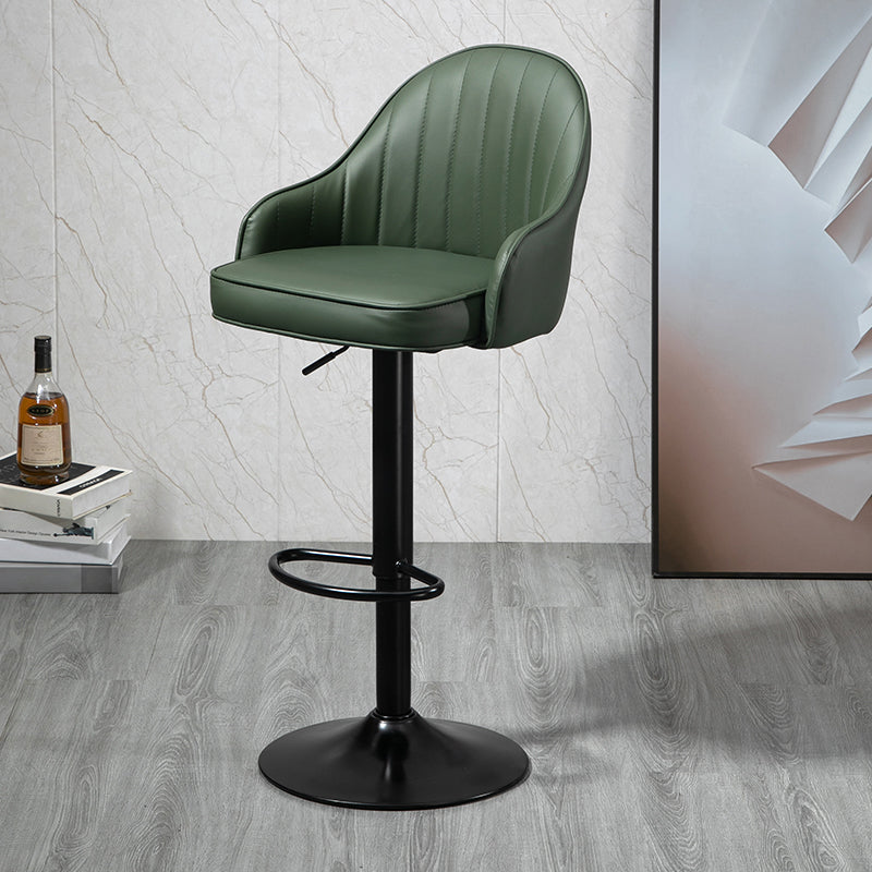 Modern Rotatable Liftable Counter Stool Steel Household Bar Stool with Cushion Green Black 1 Piece Clearhalo 'Bar Furniture' 'Bar Stools' 'bar_stools' 'furn' 'furn_bar_stools' 'furniture_bar_stools' 'Kitchen & Dining Furniture' 'kitchen&dining_furn' 'kitchen' 'kitchen_furn' Furniture' 4198521