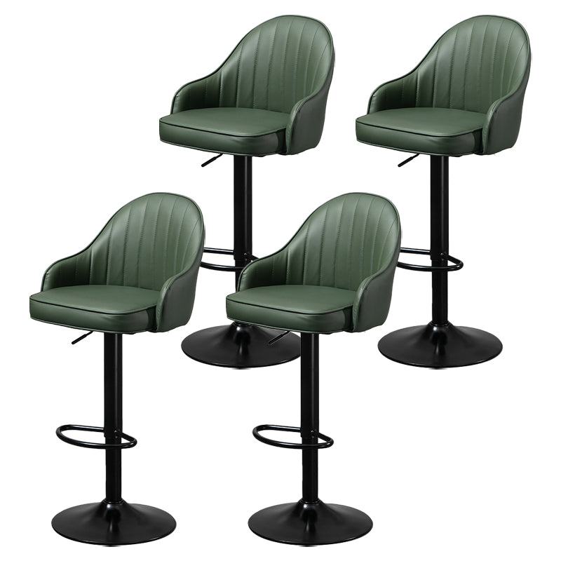 Modern Rotatable Liftable Counter Stool Steel Household Bar Stool with Cushion Green Black 4 Piece Set Clearhalo 'Bar Furniture' 'Bar Stools' 'bar_stools' 'furn' 'furn_bar_stools' 'furniture_bar_stools' 'Kitchen & Dining Furniture' 'kitchen&dining_furn' 'kitchen' 'kitchen_furn' Furniture' 4198523