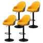 Modern Rotatable Liftable Counter Stool Steel Household Bar Stool with Cushion Gray-Yellow Black 4 Piece Set Clearhalo 'Bar Furniture' 'Bar Stools' 'bar_stools' 'furn' 'furn_bar_stools' 'furniture_bar_stools' 'Kitchen & Dining Furniture' 'kitchen&dining_furn' 'kitchen' 'kitchen_furn' Furniture' 4198526