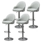 Modern Rotatable Liftable Counter Stool Steel Household Bar Stool with Cushion Grey Silver 4 Piece Set Clearhalo 'Bar Furniture' 'Bar Stools' 'bar_stools' 'furn' 'furn_bar_stools' 'furniture_bar_stools' 'Kitchen & Dining Furniture' 'kitchen&dining_furn' 'kitchen' 'kitchen_furn' Furniture' 4198529