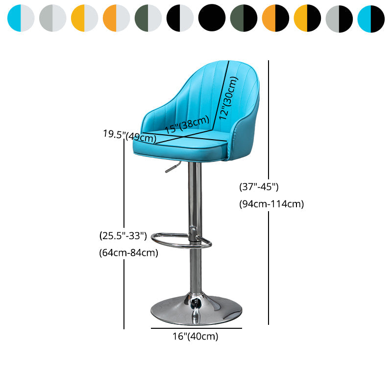 Modern Rotatable Liftable Counter Stool Steel Household Bar Stool with Cushion Clearhalo 'Bar Furniture' 'Bar Stools' 'bar_stools' 'furn' 'furn_bar_stools' 'furniture_bar_stools' 'Kitchen & Dining Furniture' 'kitchen&dining_furn' 'kitchen' 'kitchen_furn' Furniture' 4198533