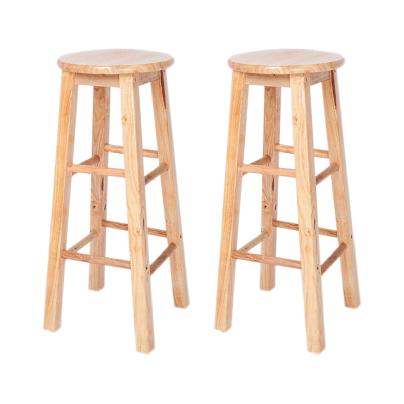 Modern Armless Non Foldable Counter Stool Wood Household Bar Stool with Pedal Brown 2 Piece Set Bar Stool(31"H) Clearhalo 'Bar Furniture' 'Bar Stools' 'bar_stools' 'furn' 'furn_bar_stools' 'furniture_bar_stools' 'Kitchen & Dining Furniture' 'kitchen&dining_furn' 'kitchen' 'kitchen_furn' Furniture' 4198537