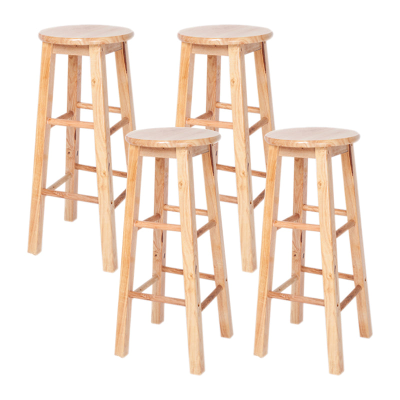 Modern Armless Non Foldable Counter Stool Wood Household Bar Stool with Pedal Brown 4 Piece Set Bar Stool(31"H) Clearhalo 'Bar Furniture' 'Bar Stools' 'bar_stools' 'furn' 'furn_bar_stools' 'furniture_bar_stools' 'Kitchen & Dining Furniture' 'kitchen&dining_furn' 'kitchen' 'kitchen_furn' Furniture' 4198539
