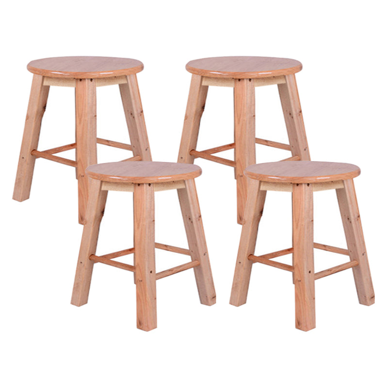 Modern Armless Non Foldable Counter Stool Wood Household Bar Stool with Pedal Brown 4 Piece Set Clearhalo 'Bar Furniture' 'Bar Stools' 'bar_stools' 'furn' 'furn_bar_stools' 'furniture_bar_stools' 'Kitchen & Dining Furniture' 'kitchen&dining_furn' 'kitchen' 'kitchen_furn' Furniture' 4198544