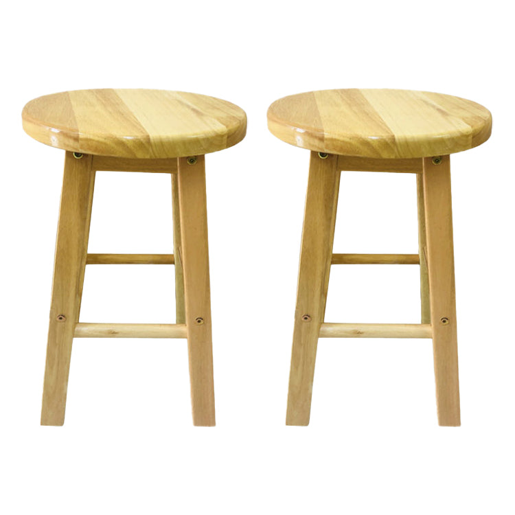 Modern Armless Non Foldable Counter Stool Wood Household Bar Stool with Pedal Natural 2 Piece Set Short Stool(18"H) Clearhalo 'Bar Furniture' 'Bar Stools' 'bar_stools' 'furn' 'furn_bar_stools' 'furniture_bar_stools' 'Kitchen & Dining Furniture' 'kitchen&dining_furn' 'kitchen' 'kitchen_furn' Furniture' 4198550