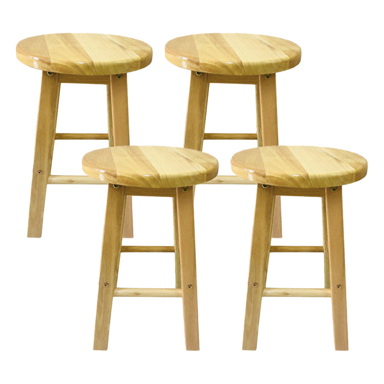Modern Armless Non Foldable Counter Stool Wood Household Bar Stool with Pedal Natural 4 Piece Set Short Stool(18"H) Clearhalo 'Bar Furniture' 'Bar Stools' 'bar_stools' 'furn' 'furn_bar_stools' 'furniture_bar_stools' 'Kitchen & Dining Furniture' 'kitchen&dining_furn' 'kitchen' 'kitchen_furn' Furniture' 4198551