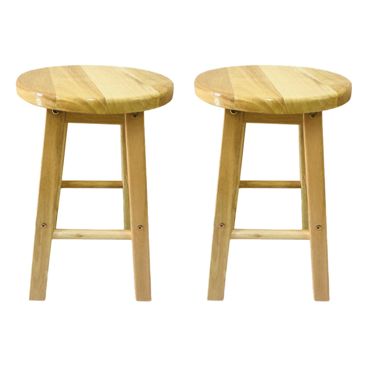 Modern Armless Non Foldable Counter Stool Wood Household Bar Stool with Pedal Natural 2 Piece Set Short Stool(20"H) Clearhalo 'Bar Furniture' 'Bar Stools' 'bar_stools' 'furn' 'furn_bar_stools' 'furniture_bar_stools' 'Kitchen & Dining Furniture' 'kitchen&dining_furn' 'kitchen' 'kitchen_furn' Furniture' 4198553