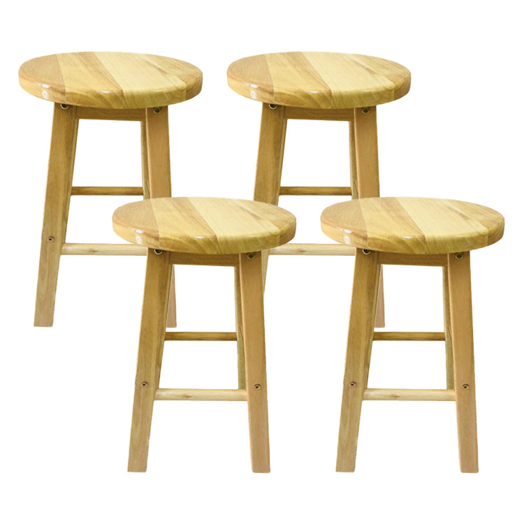 Modern Armless Non Foldable Counter Stool Wood Household Bar Stool with Pedal Natural 4 Piece Set Short Stool(20"H) Clearhalo 'Bar Furniture' 'Bar Stools' 'bar_stools' 'furn' 'furn_bar_stools' 'furniture_bar_stools' 'Kitchen & Dining Furniture' 'kitchen&dining_furn' 'kitchen' 'kitchen_furn' Furniture' 4198554