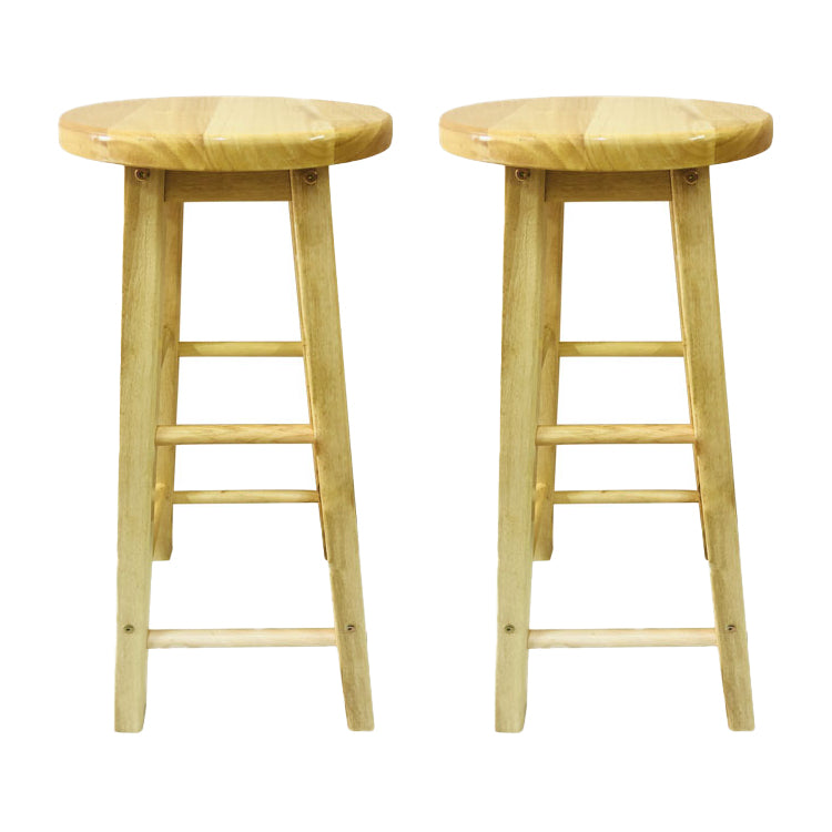 Modern Armless Non Foldable Counter Stool Wood Household Bar Stool with Pedal Natural 2 Piece Set Bar Stool (28" H) Clearhalo 'Bar Furniture' 'Bar Stools' 'bar_stools' 'furn' 'furn_bar_stools' 'furniture_bar_stools' 'Kitchen & Dining Furniture' 'kitchen&dining_furn' 'kitchen' 'kitchen_furn' Furniture' 4198556