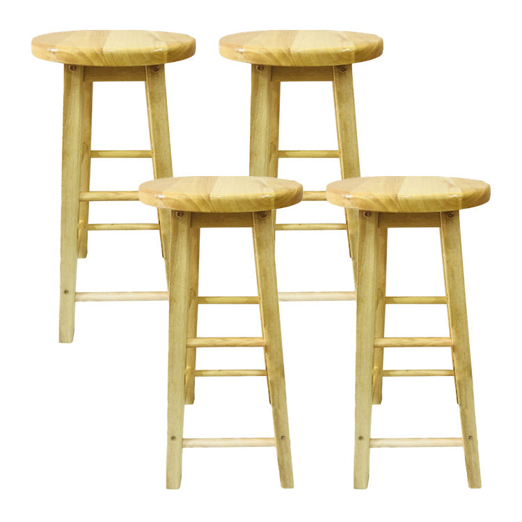 Modern Armless Non Foldable Counter Stool Wood Household Bar Stool with Pedal Natural 4 Piece Set Bar Stool (28" H) Clearhalo 'Bar Furniture' 'Bar Stools' 'bar_stools' 'furn' 'furn_bar_stools' 'furniture_bar_stools' 'Kitchen & Dining Furniture' 'kitchen&dining_furn' 'kitchen' 'kitchen_furn' Furniture' 4198557