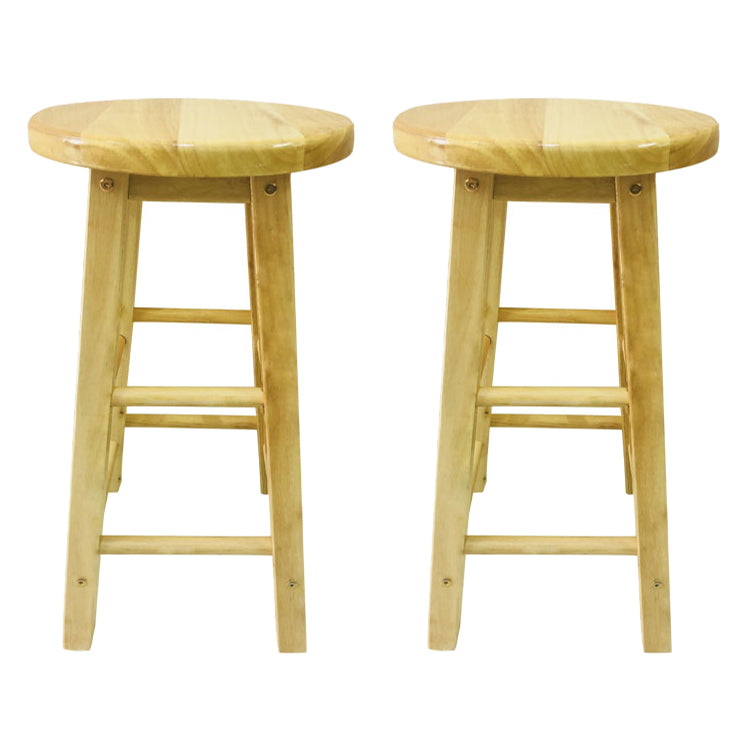 Modern Armless Non Foldable Counter Stool Wood Household Bar Stool with Pedal Natural 2 Piece Set Counter Stool (24"H) Clearhalo 'Bar Furniture' 'Bar Stools' 'bar_stools' 'furn' 'furn_bar_stools' 'furniture_bar_stools' 'Kitchen & Dining Furniture' 'kitchen&dining_furn' 'kitchen' 'kitchen_furn' Furniture' 4198559