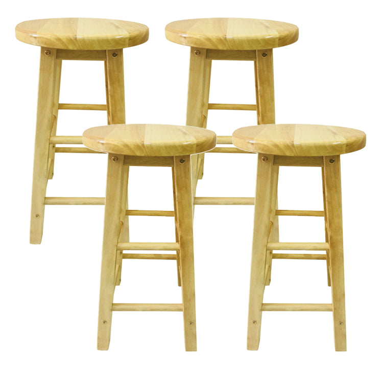 Modern Armless Non Foldable Counter Stool Wood Household Bar Stool with Pedal Natural 4 Piece Set Counter Stool (24"H) Clearhalo 'Bar Furniture' 'Bar Stools' 'bar_stools' 'furn' 'furn_bar_stools' 'furniture_bar_stools' 'Kitchen & Dining Furniture' 'kitchen&dining_furn' 'kitchen' 'kitchen_furn' Furniture' 4198560
