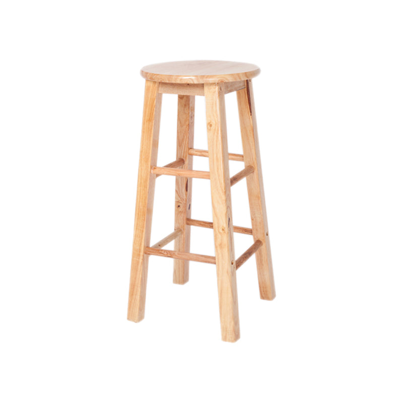 Modern Armless Non Foldable Counter Stool Wood Household Bar Stool with Pedal Brown 1 Piece Bar Stool (28" H) Clearhalo 'Bar Furniture' 'Bar Stools' 'bar_stools' 'furn' 'furn_bar_stools' 'furniture_bar_stools' 'Kitchen & Dining Furniture' 'kitchen&dining_furn' 'kitchen' 'kitchen_furn' Furniture' 4198561
