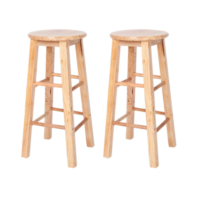 Modern Armless Non Foldable Counter Stool Wood Household Bar Stool with Pedal Brown 2 Piece Set Bar Stool (28" H) Clearhalo 'Bar Furniture' 'Bar Stools' 'bar_stools' 'furn' 'furn_bar_stools' 'furniture_bar_stools' 'Kitchen & Dining Furniture' 'kitchen&dining_furn' 'kitchen' 'kitchen_furn' Furniture' 4198562