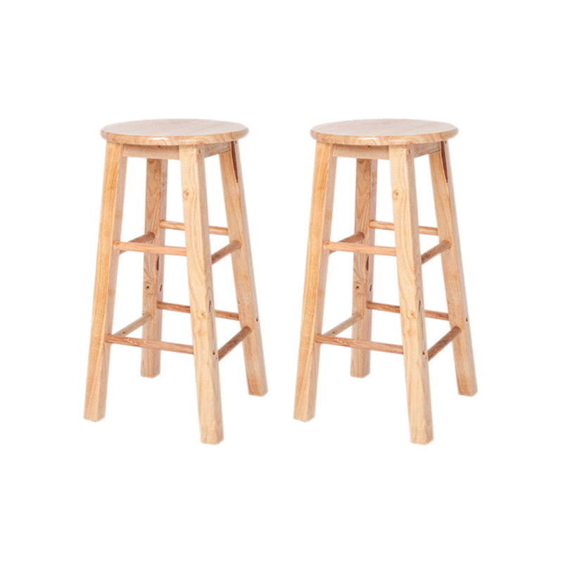 Modern Armless Non Foldable Counter Stool Wood Household Bar Stool with Pedal Brown Counter Stool (24"H) Clearhalo 'Bar Furniture' 'Bar Stools' 'bar_stools' 'furn' 'furn_bar_stools' 'furniture_bar_stools' 'Kitchen & Dining Furniture' 'kitchen&dining_furn' 'kitchen' 'kitchen_furn' Furniture' 4198564