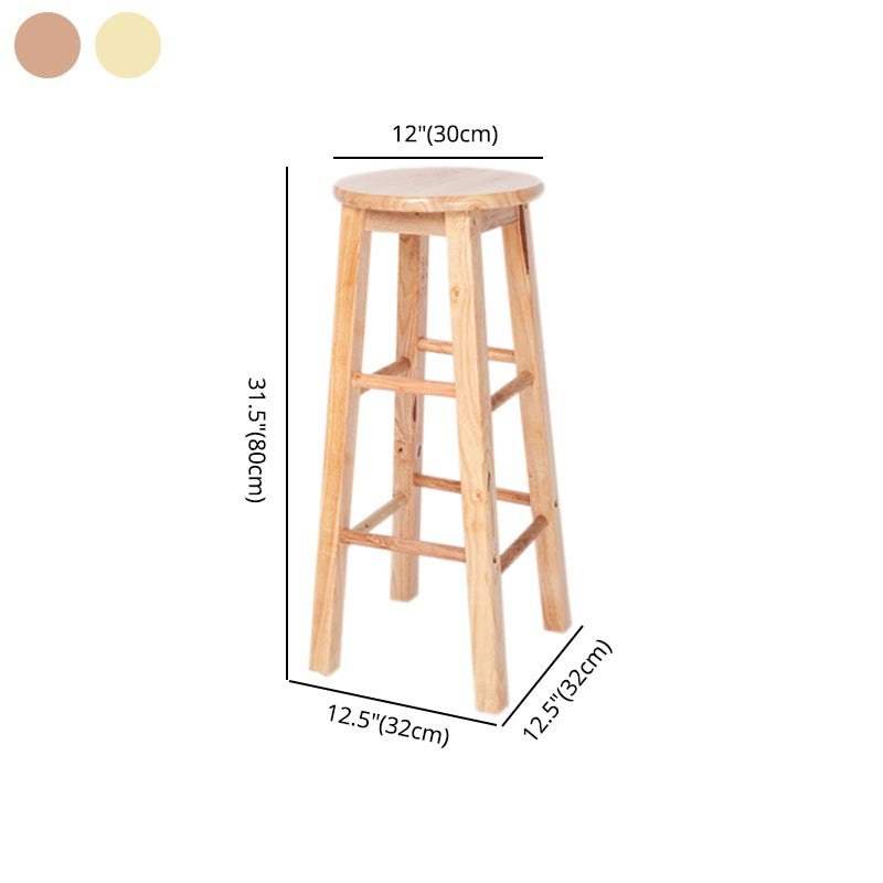 Modern Armless Non Foldable Counter Stool Wood Household Bar Stool with Pedal Clearhalo 'Bar Furniture' 'Bar Stools' 'bar_stools' 'furn' 'furn_bar_stools' 'furniture_bar_stools' 'Kitchen & Dining Furniture' 'kitchen&dining_furn' 'kitchen' 'kitchen_furn' Furniture' 4198570