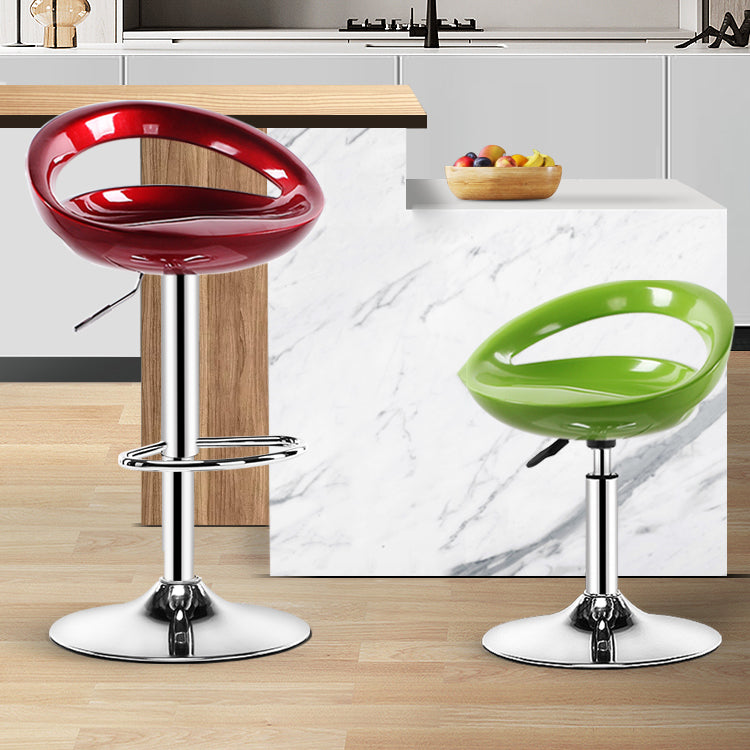 Modern Rotatable Armless Counter Stool Iron Household Bar Stool with Footrest Clearhalo 'Bar Furniture' 'Bar Stools' 'bar_stools' 'furn' 'furn_bar_stools' 'furniture_bar_stools' 'Kitchen & Dining Furniture' 'kitchen&dining_furn' 'kitchen' 'kitchen_furn' Furniture' 4198573