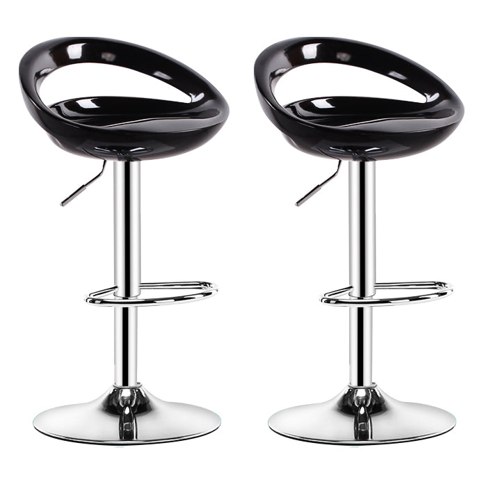 Modern Rotatable Armless Counter Stool Iron Household Bar Stool with Footrest Black 2 Piece Set Clearhalo 'Bar Furniture' 'Bar Stools' 'bar_stools' 'furn' 'furn_bar_stools' 'furniture_bar_stools' 'Kitchen & Dining Furniture' 'kitchen&dining_furn' 'kitchen' 'kitchen_furn' Furniture' 4198574
