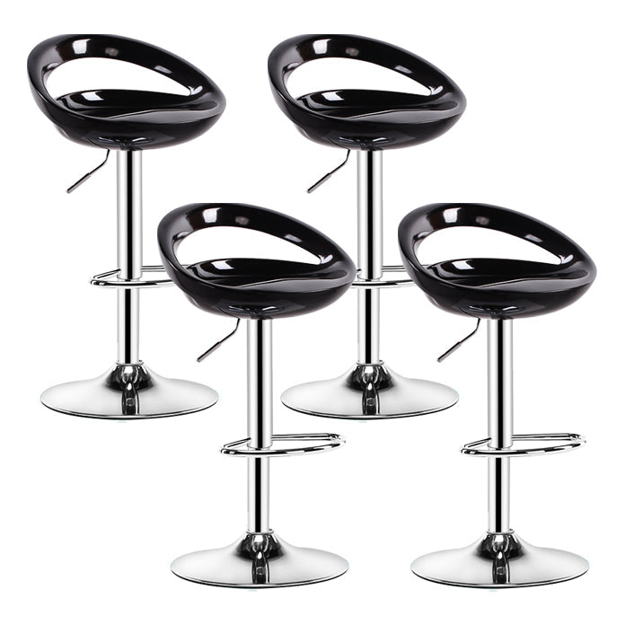 Modern Rotatable Armless Counter Stool Iron Household Bar Stool with Footrest Black 4 Piece Set Clearhalo 'Bar Furniture' 'Bar Stools' 'bar_stools' 'furn' 'furn_bar_stools' 'furniture_bar_stools' 'Kitchen & Dining Furniture' 'kitchen&dining_furn' 'kitchen' 'kitchen_furn' Furniture' 4198575
