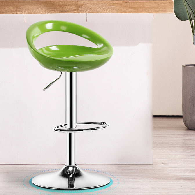 Modern Rotatable Armless Counter Stool Iron Household Bar Stool with Footrest Green 1 Piece Clearhalo 'Bar Furniture' 'Bar Stools' 'bar_stools' 'furn' 'furn_bar_stools' 'furniture_bar_stools' 'Kitchen & Dining Furniture' 'kitchen&dining_furn' 'kitchen' 'kitchen_furn' Furniture' 4198578
