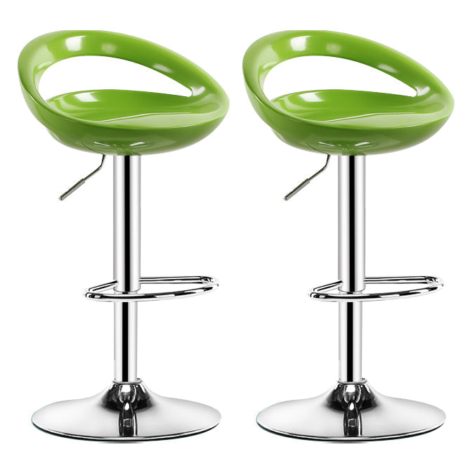 Modern Rotatable Armless Counter Stool Iron Household Bar Stool with Footrest Green 2 Piece Set Clearhalo 'Bar Furniture' 'Bar Stools' 'bar_stools' 'furn' 'furn_bar_stools' 'furniture_bar_stools' 'Kitchen & Dining Furniture' 'kitchen&dining_furn' 'kitchen' 'kitchen_furn' Furniture' 4198580