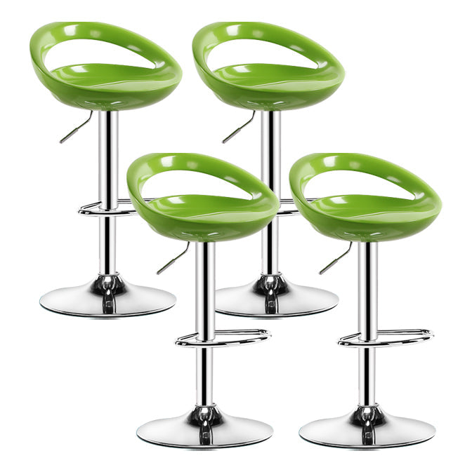 Modern Rotatable Armless Counter Stool Iron Household Bar Stool with Footrest Green 4 Piece Set Clearhalo 'Bar Furniture' 'Bar Stools' 'bar_stools' 'furn' 'furn_bar_stools' 'furniture_bar_stools' 'Kitchen & Dining Furniture' 'kitchen&dining_furn' 'kitchen' 'kitchen_furn' Furniture' 4198582