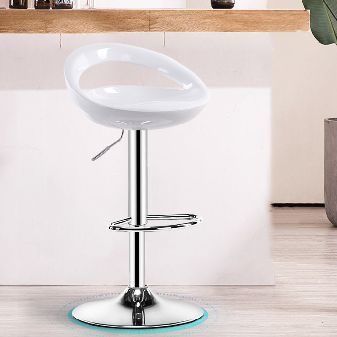 Modern Rotatable Armless Counter Stool Iron Household Bar Stool with Footrest White 1 Piece Clearhalo 'Bar Furniture' 'Bar Stools' 'bar_stools' 'furn' 'furn_bar_stools' 'furniture_bar_stools' 'Kitchen & Dining Furniture' 'kitchen&dining_furn' 'kitchen' 'kitchen_furn' Furniture' 4198594