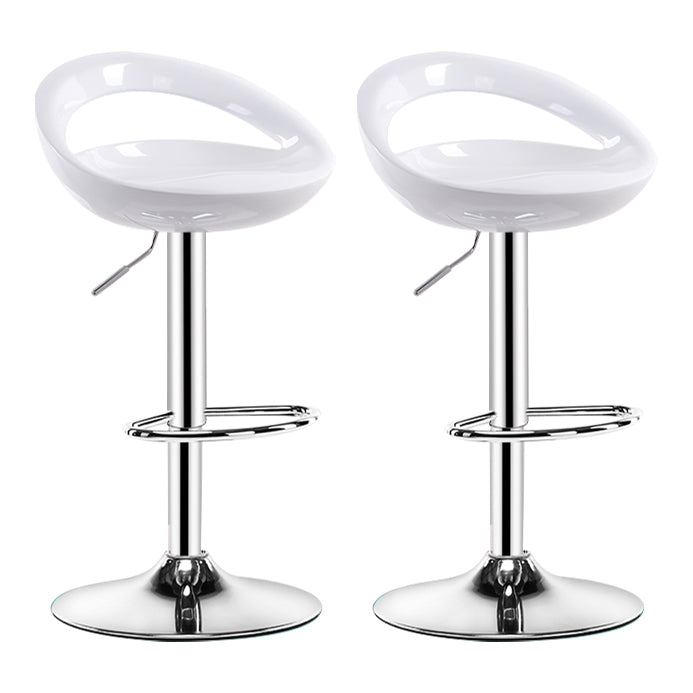 Modern Rotatable Armless Counter Stool Iron Household Bar Stool with Footrest White 2 Piece Set Clearhalo 'Bar Furniture' 'Bar Stools' 'bar_stools' 'furn' 'furn_bar_stools' 'furniture_bar_stools' 'Kitchen & Dining Furniture' 'kitchen&dining_furn' 'kitchen' 'kitchen_furn' Furniture' 4198595