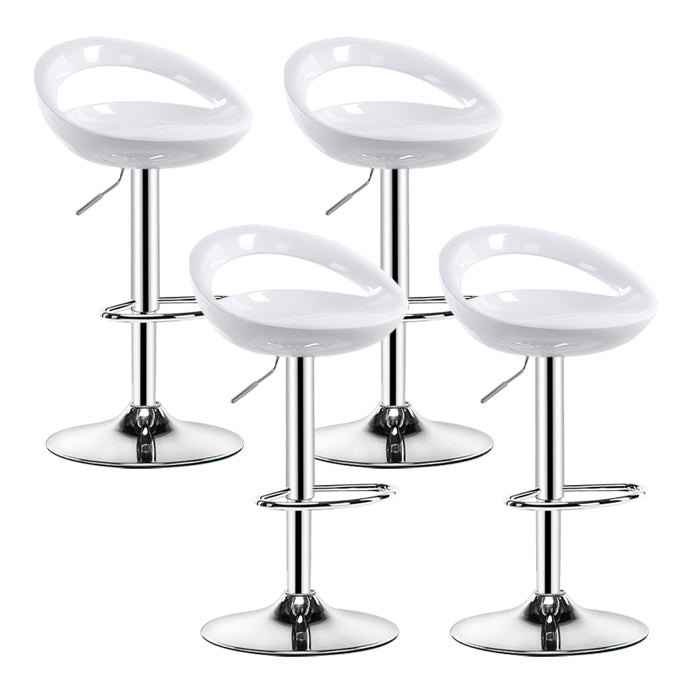 Modern Rotatable Armless Counter Stool Iron Household Bar Stool with Footrest White 4 Piece Set Clearhalo 'Bar Furniture' 'Bar Stools' 'bar_stools' 'furn' 'furn_bar_stools' 'furniture_bar_stools' 'Kitchen & Dining Furniture' 'kitchen&dining_furn' 'kitchen' 'kitchen_furn' Furniture' 4198596
