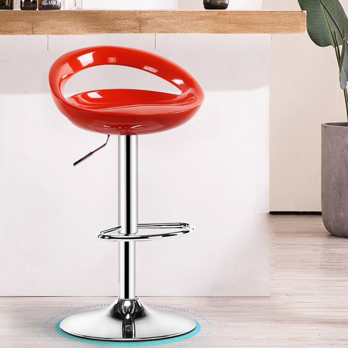 Modern Rotatable Armless Counter Stool Iron Household Bar Stool with Footrest Orange 1 Piece Clearhalo 'Bar Furniture' 'Bar Stools' 'bar_stools' 'furn' 'furn_bar_stools' 'furniture_bar_stools' 'Kitchen & Dining Furniture' 'kitchen&dining_furn' 'kitchen' 'kitchen_furn' Furniture' 4198597