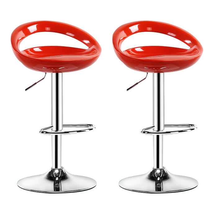 Modern Rotatable Armless Counter Stool Iron Household Bar Stool with Footrest Orange 2 Piece Set Clearhalo 'Bar Furniture' 'Bar Stools' 'bar_stools' 'furn' 'furn_bar_stools' 'furniture_bar_stools' 'Kitchen & Dining Furniture' 'kitchen&dining_furn' 'kitchen' 'kitchen_furn' Furniture' 4198598