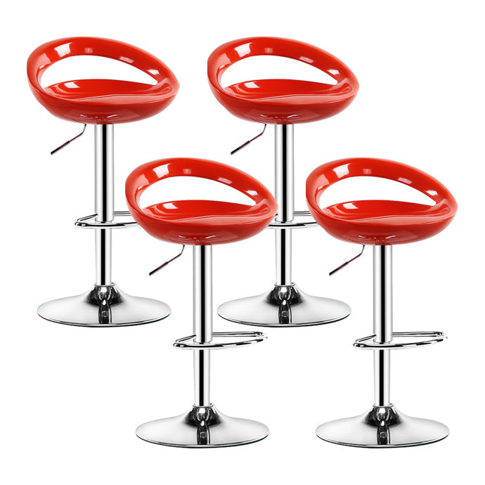 Modern Rotatable Armless Counter Stool Iron Household Bar Stool with Footrest Orange 4 Piece Set Clearhalo 'Bar Furniture' 'Bar Stools' 'bar_stools' 'furn' 'furn_bar_stools' 'furniture_bar_stools' 'Kitchen & Dining Furniture' 'kitchen&dining_furn' 'kitchen' 'kitchen_furn' Furniture' 4198599