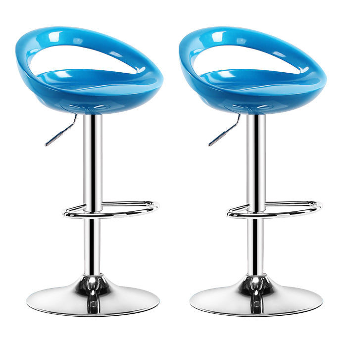 Modern Rotatable Armless Counter Stool Iron Household Bar Stool with Footrest Sky Blue 2 Piece Set Clearhalo 'Bar Furniture' 'Bar Stools' 'bar_stools' 'furn' 'furn_bar_stools' 'furniture_bar_stools' 'Kitchen & Dining Furniture' 'kitchen&dining_furn' 'kitchen' 'kitchen_furn' Furniture' 4198601