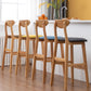 Nordic Wood Low Back Barstool Indoor Tall Stool with Square Upholstered Clearhalo 'Bar Furniture' 'Bar Stools' 'bar_stools' 'furn' 'furn_bar_stools' 'furniture_bar_stools' 'Kitchen & Dining Furniture' 'kitchen&dining_furn' 'kitchen' 'kitchen_furn' Furniture' 4198610