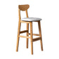 Nordic Wood Low Back Barstool Indoor Tall Stool with Square Upholstered White 1 Piece Clearhalo 'Bar Furniture' 'Bar Stools' 'bar_stools' 'furn' 'furn_bar_stools' 'furniture_bar_stools' 'Kitchen & Dining Furniture' 'kitchen&dining_furn' 'kitchen' 'kitchen_furn' Furniture' 4198612