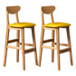 Nordic Wood Low Back Barstool Indoor Tall Stool with Square Upholstered Golden 2 Piece Set Clearhalo 'Bar Furniture' 'Bar Stools' 'bar_stools' 'furn' 'furn_bar_stools' 'furniture_bar_stools' 'Kitchen & Dining Furniture' 'kitchen&dining_furn' 'kitchen' 'kitchen_furn' Furniture' 4198647