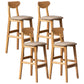 Nordic Wood Low Back Barstool Indoor Tall Stool with Square Upholstered Beige 4 Piece Set Clearhalo 'Bar Furniture' 'Bar Stools' 'bar_stools' 'furn' 'furn_bar_stools' 'furniture_bar_stools' 'Kitchen & Dining Furniture' 'kitchen&dining_furn' 'kitchen' 'kitchen_furn' Furniture' 4198659