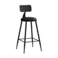 Modern Leather Seats Barstool Metal 4 Legs Base Colorful Bar Stool for Living Room Black 1 Piece Counter Stool(26"H) Clearhalo 'Bar Furniture' 'Bar Stools' 'bar_stools' 'furn' 'furn_bar_stools' 'furniture_bar_stools' 'Kitchen & Dining Furniture' 'kitchen&dining_furn' 'kitchen' 'kitchen_furn' Furniture' 4198664