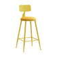 Modern Leather Seats Barstool Metal 4 Legs Base Colorful Bar Stool for Living Room Yellow 1 Piece Counter Stool(26"H) Clearhalo 'Bar Furniture' 'Bar Stools' 'bar_stools' 'furn' 'furn_bar_stools' 'furniture_bar_stools' 'Kitchen & Dining Furniture' 'kitchen&dining_furn' 'kitchen' 'kitchen_furn' Furniture' 4198665